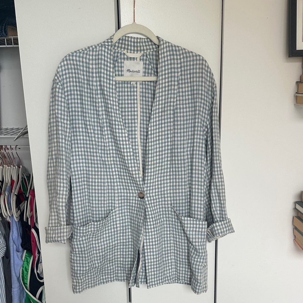 Linen Gingham Blazer
